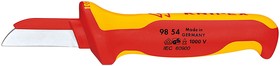 Нож для кабеля VDE, пластиковый защитный обух, 190 мм, 2-комп диэлектрическая ручка,