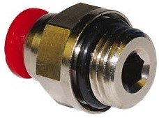 C02250818, Pneufit C Series Straight Fitting, G 1/8 Male to Push In 8 mm, Threaded-to-Tube Connection Style