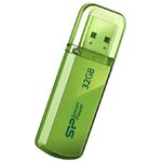 SP032GBUF2101V1N, Флеш-память Silicon Power Helios 101 32GB USB 2.0, зеленый ...