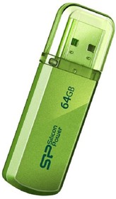 Фото 1/5 SP064GBUF2101V1N, Флеш-память Silicon Power Helios 101 64GB USB 2.0, зеленый, алюминий