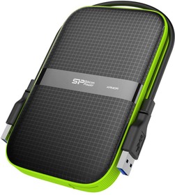 Фото 1/9 SP010TBPHDA60S3K, Портативный HDD Silicon Power Armor A60 1 TB USB 3.2, черный, пластик