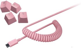 Фото 1/2 RC21-01491000-R3M1, Колпачки и кабель для клавиатуры Razer PBT Keycap + Coiled Cable Pink (US/UK)