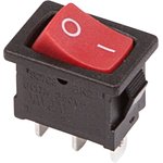 36-2131, Переключатель клавишный 250V 6А (3с) ON-ON красный Mini (RWB-202, SC-768)