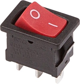 Фото 1/5 36-2131, Переключатель клавишный 250V 6А (3с) ON-ON красный Mini (RWB-202, SC-768)