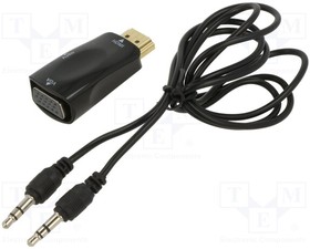KABADA HDMI/SVGA AL-OEM-56, Converter; D-Sub 15pin HD socket,HDMI plug; black
