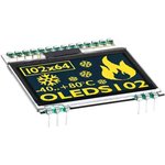 EA OLEDS102-6GGA, 1.7in Yellow Passive matrix OLED Display 102 x 64pixels ...