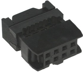 IDC-08F (DS1016-08), Розетка 2,54мм на шлейф 8 pin с фиксатором кабеля