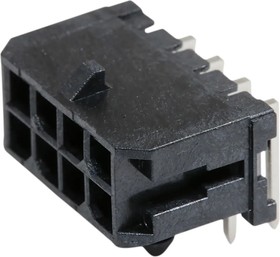 SCT3001WR-2x04P, Разъем Micro-Fit 3.0 розетка на плату угловая 8pin