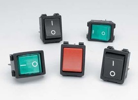 Фото 1/2 R5ABLKBLKEF0, Rocker Switches DPST OFF-ON PNL 15A