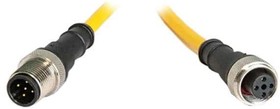Фото 1/2 21350100426100, Sensor Cables / Actuator Cables M12 A-code 4-pin Straight male to open end, 10m, TPE yellow jacket