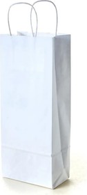 Фото 1/2 Пакет Крафт под бутылку, с кручеными ручками, белый, 14+8x33 см, 50 шт IP0KPFVv0014.8.033-50
