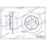 MBC030028, Диск тормозной KIA Picanto (04-) задний (1шт.) MANDO