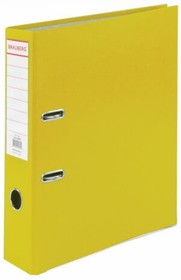 Фото 1/10 Папка-регистратор, покрытие пластик, 75 мм, ПРОЧНАЯ, с уголком, желтая, 226599