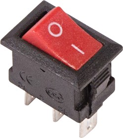 Фото 1/5 36-2031, Переключатель клавишный 250V 3А (3с) ON-ON красный Micro (RWB-102)