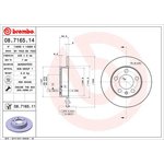 08.7165.11, Диск тормозной задн AUDI: A3 96-03, TT 98-06, SEAT ...