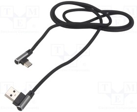 CC-USB2J-AMLCML-1M, Cable; USB 2.0; USB A angled plug,USB C angled plug; 1m; black
