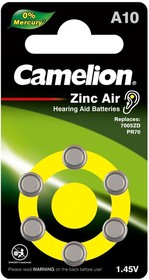Фото 1/2 ZA10, Элемент питания воздушно-цинковый(для слуховых аппаратов)(6шт) 1.4В