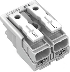 Фото 1/4 294-4012, 294 Series Power Supply Connector, 2-Pole, Female, 24A