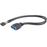 CC-U3U2-01, Кабель: питающий; USB 2.0 9pin,USB 3.0 19pin; 0,3м; Cablexpert
