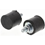 1615VE10-60, Cylindrical M4 Anti Vibration Mount, Male Buffer Foot with 22.8kg Compression Load