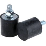 3030VE20-60, Cylindrical M8 Anti Vibration Mount, Male Buffer Foot with 51.6kg Compression Load