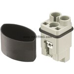 09120023052, Heavy Duty Power Connector Insert, 40A, Male, Han Q Series, 2 Contacts