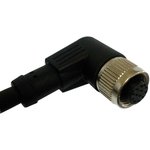 Right Angle Female 12 way M12 to Unterminated Sensor Actuator Cable, 2m