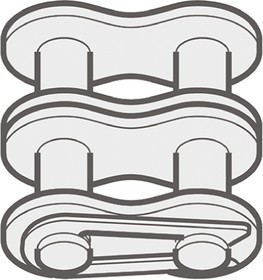 06B2S26, (Blue Box) 06B-2 Offset Link Steel Roller Chain Link