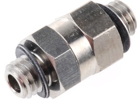 M-5UN, M Series Bulkhead Threaded Adaptor, M5 Male to M5 Male, Threaded Connection Style