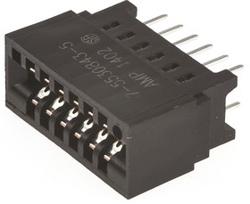 Фото 1/7 7-5530843-5, Female Edge Connector, Through Hole Mount, 12-Contacts, 2.54mm Pitch, 2-Row, Solder Termination