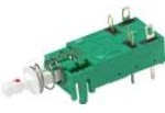 NE182AEESNP6AMP, Switch Push Button OFF ON DPST Plunger 6A 250VAC 100VDC 12VA Alternate Contact Thru-Hole Solder Lug/PC Pins Tray