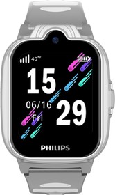 Фото 1/10 Смарт-часы Philips Kids W6610 1.69" IPS корп.темно-серый рем.темно-серый (CTW6610DG/00)