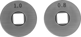 Фото 1/6 93651, Подающий ролик, V профиль под стальную проволоку 0,8-1мм, посадка квадрат, 2 шт