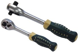 Фото 1/2 RF-802421, Ключ трещотка 1/2"-3/8" 72 зуба реверсивная двухсторонняя с резиновой ручкой ROCKFORCE