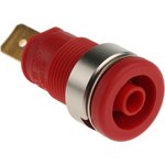 972356101, Red Female Banana Socket, 4 mm Connector, Tab Termination, 32A ...