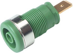 972356104, Green Female Banana Plug - Tab, 1000 V ac/dc