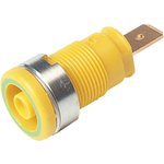 972356188, Green/Yellow Female Banana Plug - Tab, 1000 V ac/dc