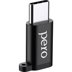Адаптер PERO AD01 TYPE-C TO MICRO USB, черный
