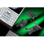 009162006301150, Memory Card Connectors 6P SMT W/LOCK HINGED SIM GUIDE
