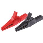 99.00077, Crocodile Clip 4 mm Connection, 32A, Black, Red