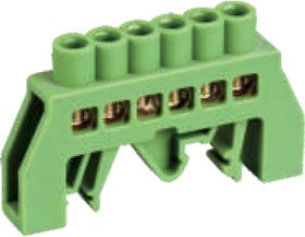 Engard Шинки нулевые латунные универсальные ШНИ 8х12мм 8 отв. цвет зеленый DBN-18-08PE