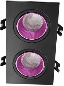 Denkirs DK3072-BK+PI Встраиваемый светильник, IP 20, 10 Вт, GU5.3, LED, черный/розовый, пластик