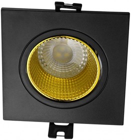 Denkirs DK3071-BK+YE Встраиваемый светильник, IP 20, 10 Вт, GU5.3, LED, черный/желтый, пластик