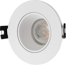 Denkirs DK3061-WH Встраиваемый светильник, IP 20, 10 Вт, GU5.3, LED, белый/белый, пластик
