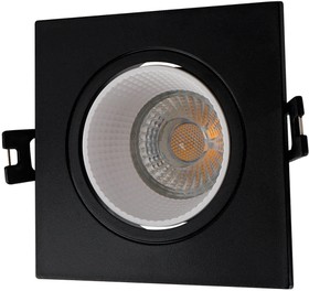 Denkirs DK3071-BK+WH Встраиваемый светильник, IP 20, 10 Вт, GU5.3, LED, черный/белый, пластик