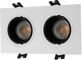 Denkirs DK3072-WH+BK Встраиваемый светильник, IP 20, 10 Вт, GU5.3, LED, белый/черный, пластик