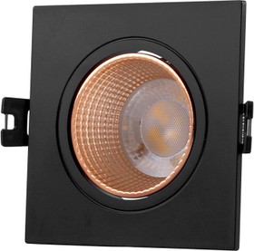 Фото 1/2 Denkirs DK3071-BBR Встраиваемый светильник, IP 20, 10 Вт, GU5.3, LED, черный/бронзовый, пластик