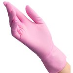 Перчатки нитрил, н/c, н/о, текстур, Benovy (M) 50п/уп, розовый
