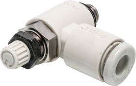 Фото 1/2 AS1211F-M5-04, AS Series Threaded Speed Controller, 4mm Tube Inlet Port x 4mm Tube Outlet Port