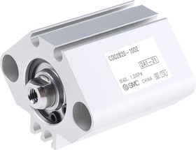 Фото 1/2 CDQ2B20-10DZ, Pneumatic Compact Cylinder - 20mm Bore, 10mm Stroke, CQ2 Series, Double Acting